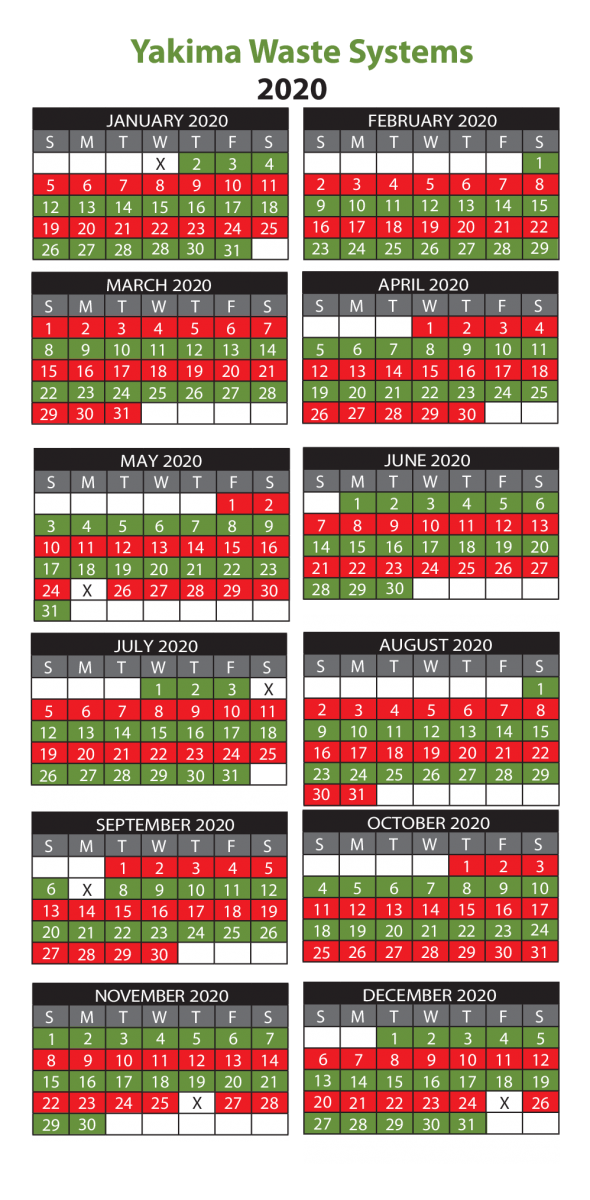 Pickup Schedule | Holidays | Garbage & Recycling | Yakima Waste Systems